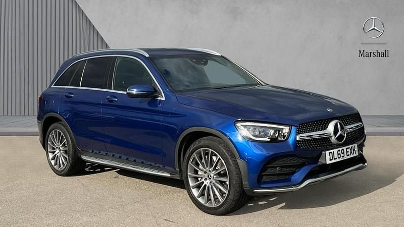 Brilliant blue metallic Used 2019 Mercedes GLC300 AMG Line Premium | £26,480 (Fair price) - Image 1/4