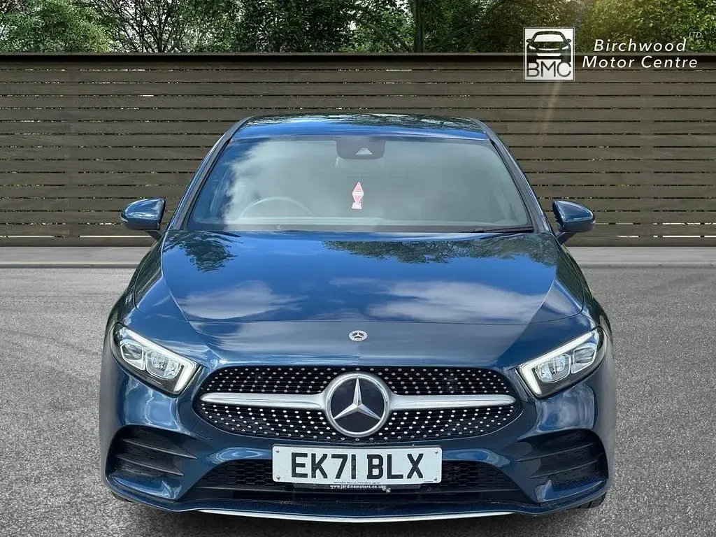 Used Mercedes A180 AMG line 136 HP (100 kW) 2021 Blue Hatchback
