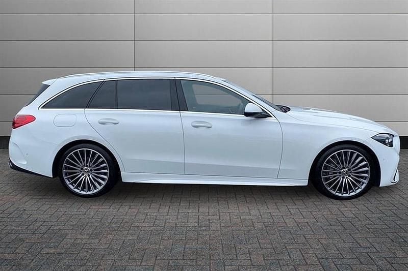 Used Mercedes C200 AMG Line Premium 204 HP (150 kW) 2023 Opalite white bright Estate