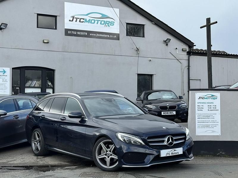 Used Mercedes C220 AMG line 170 HP (125 kW) 2017 Blue Estate