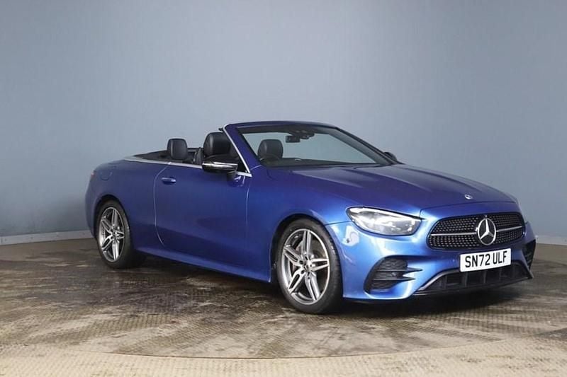 Used Mercedes E300 AMG line 258 HP (189 kW) 2022 Blue Cabriolet