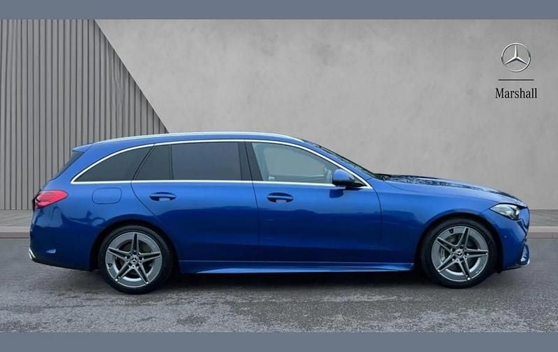 Used Mercedes C220 AMG line 200 HP (147 kW) 2023 Spectral blue metallic Estate
