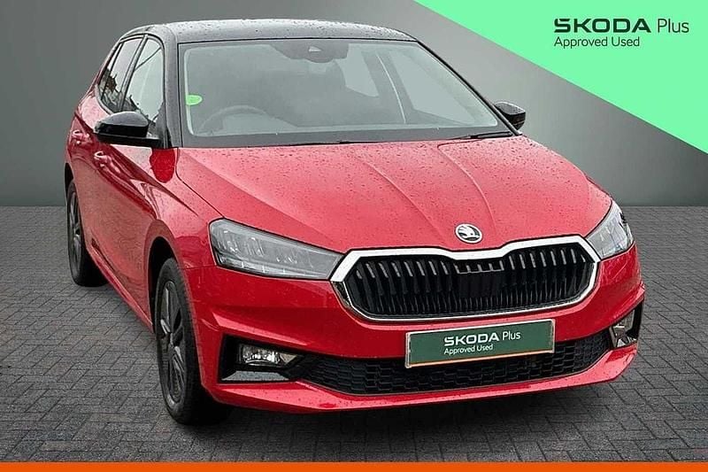 Used Skoda Fabia Design Edition 85 HP (62 kW) 2025 Velvet red metallic black magic pearl effect Hatchback