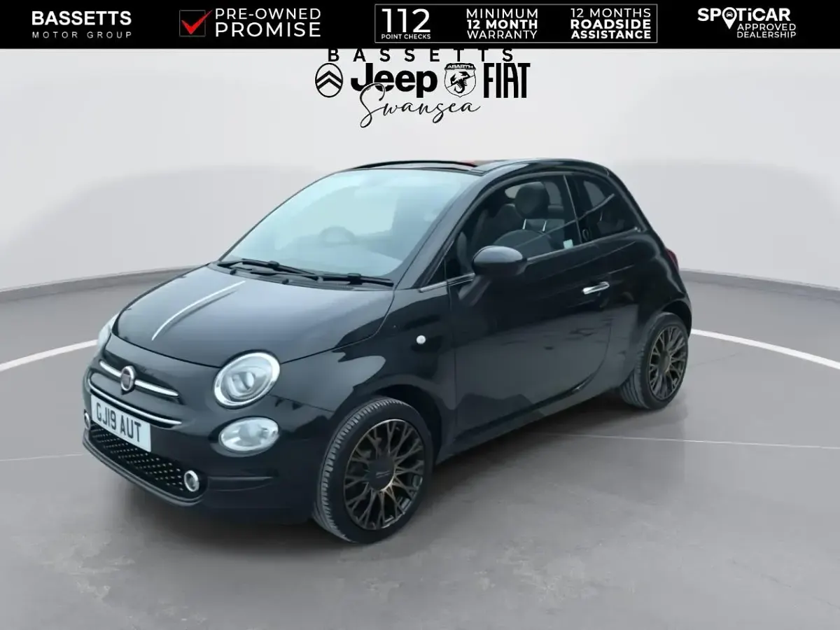 Used Fiat 500C Anniversary 69 HP (50 kW) 2019 Black Cabriolet