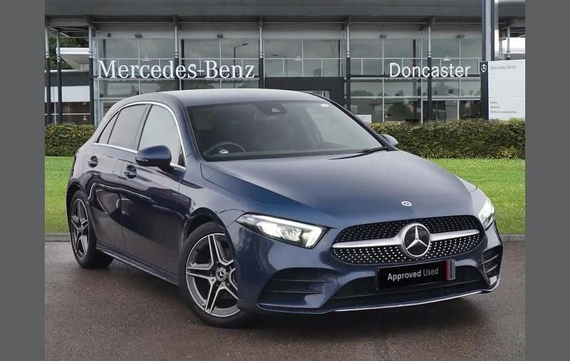 Used Mercedes A200 AMG line 161 HP (118 kW) 2021 Blue Hatchback