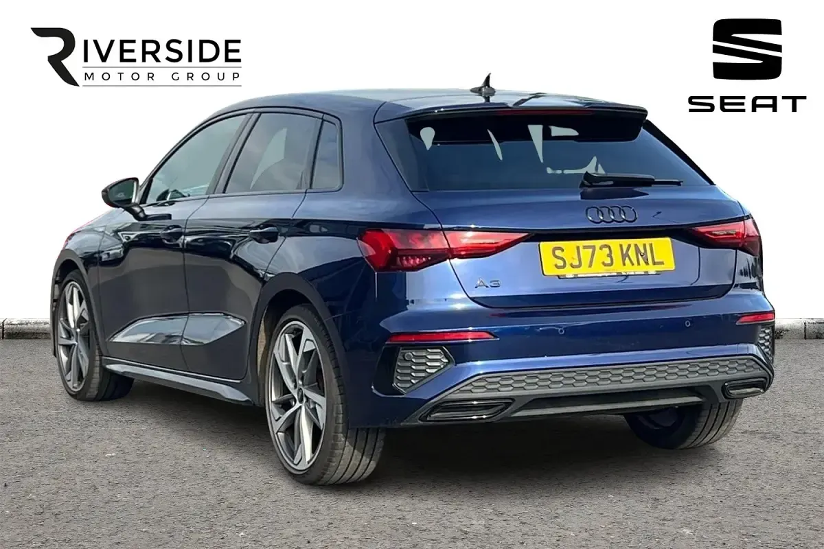 Used Audi A3 Sportback Black Edition 150 HP (110 kW) 2023 Navarra blue Hatchback
