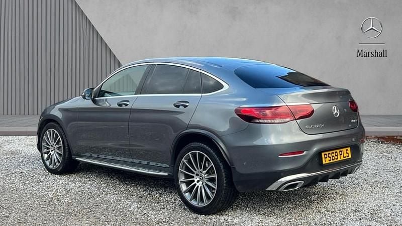 Used Mercedes GLC220 AMG Line Premium 194 HP (142 kW) 2019 Selenite grey metallic Coupe