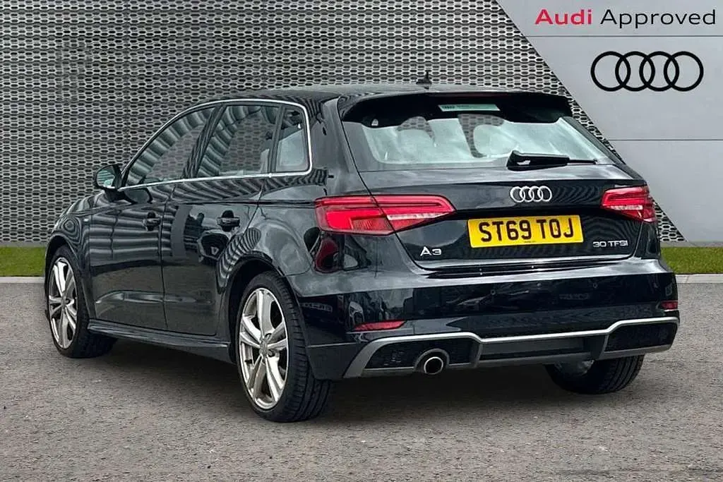 Used Audi A3 S-Line 113 HP (83 kW) 2019 Black Sedan