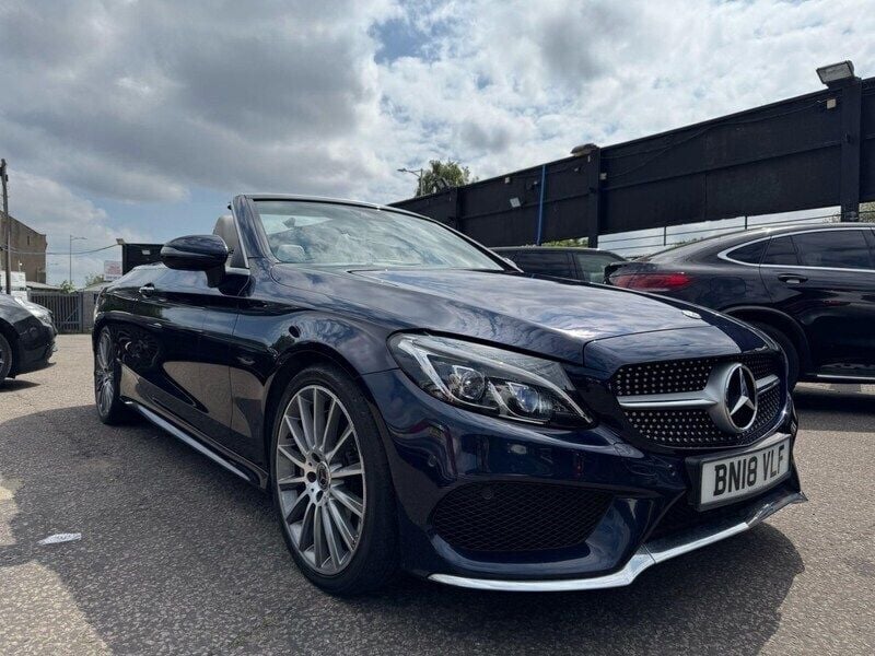 Blue Used 2018 Mercedes C250 AMG line Cabriolet | £15,899 (Fair price) - Image 1/4