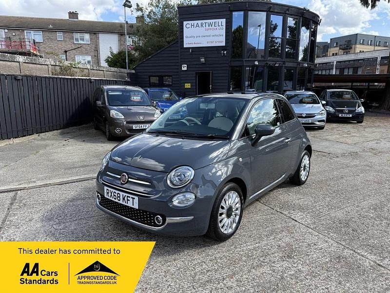 Grey Used 2018 Fiat 500 Lounge Hatchback | £5,450 (Fair price) - Image 1/3
