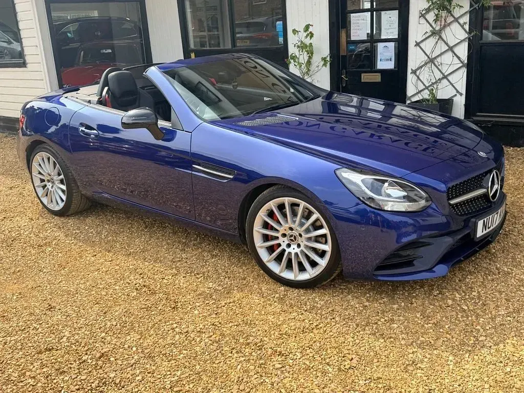 Used Mercedes E250 AMG line 201 HP (147 kW) 2017 Blue Cabriolet