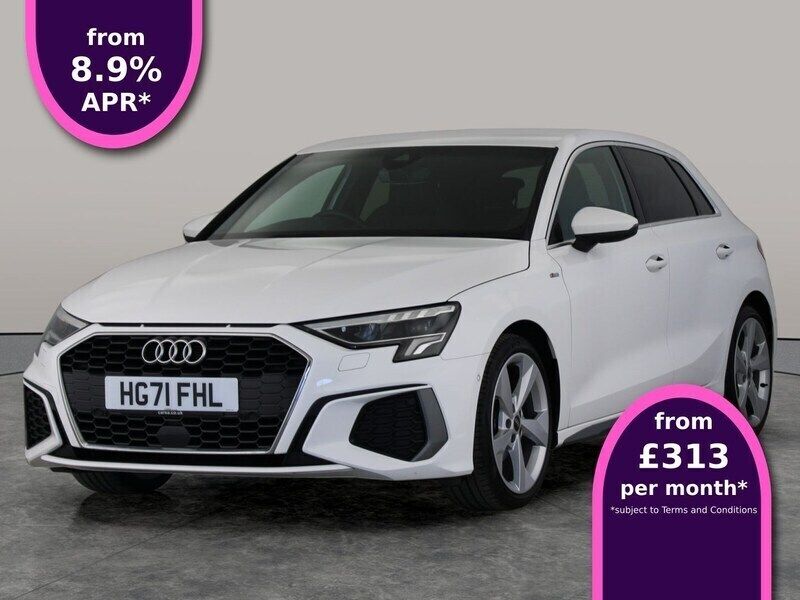White Used 2021 Audi A3 S-Line Hatchback | £22,196 (Fair price) - Image 1/3