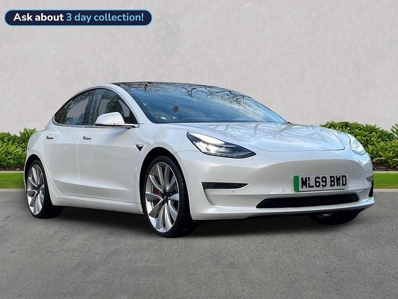 White Used 2019 Tesla Model 3 Performance Sedan | £18,195 (Fair price) - Image 1/3