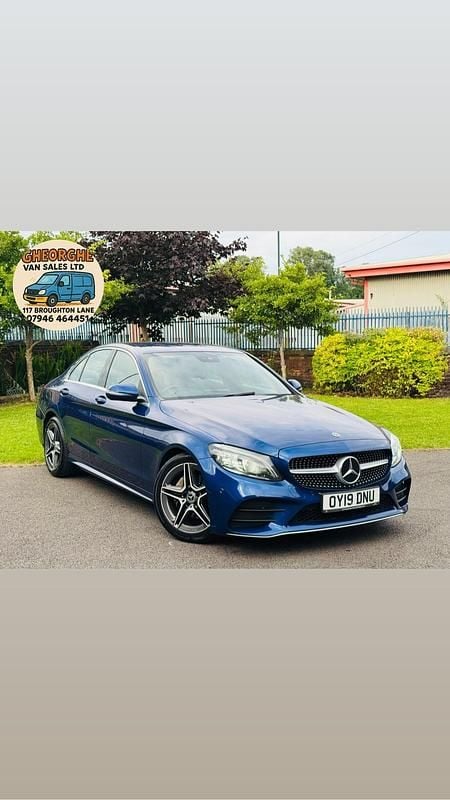 Blue Used 2019 Mercedes C220 AMG Line Premium Sedan | £11,850 (Good price) - Image 1/4