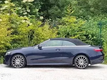 Used Mercedes E220 AMG line 194 HP (142 kW) 2019 Blue Cabriolet