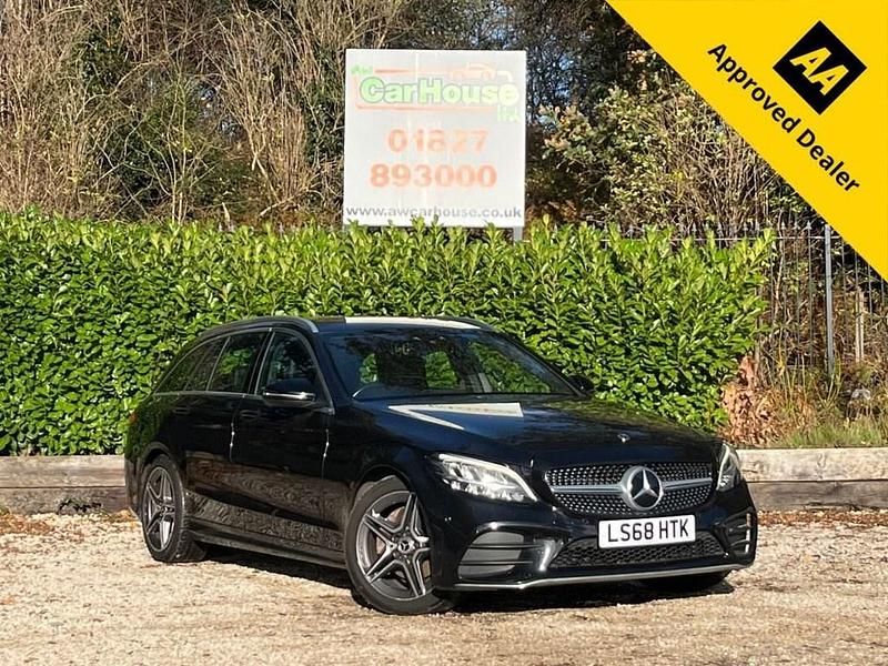 Black Used 2018 Mercedes C200 AMG line Estate | £12,199 (Good price) - Image 1/4
