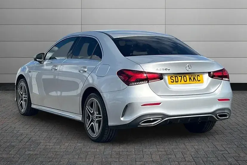 Used Mercedes A250 AMG line 215 HP (158 kW) 2020 Iridium silver Sedan