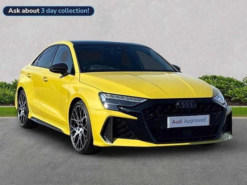 Yellow Used 2024 Audi RS3 Comfort Hatchback | £63,937 (Expensive) - Image 1/4