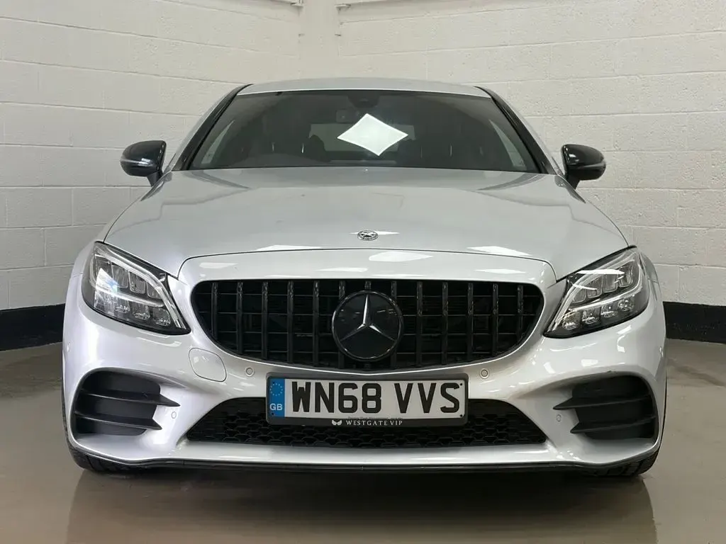 Used Mercedes C300 AMG line 258 HP (189 kW) 2018 Silver Coupe