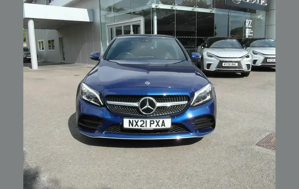 Used Mercedes C200 AMG line 180 HP (132 kW) 2021 Blue Sedan