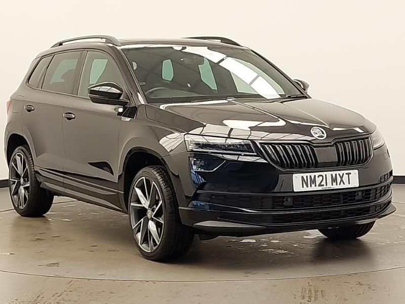 Black Used 2021 Skoda Karoq SportLine SUV | £22,698 (Fair price) - Image 1/4