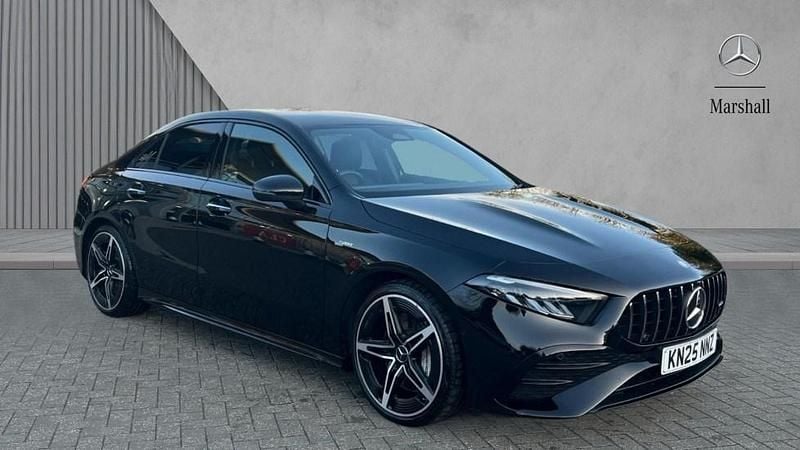 Cosmos black metallic Used 2025 Mercedes A35 AMG Premium Sedan | £37,480 (Expensive) - Image 1/4