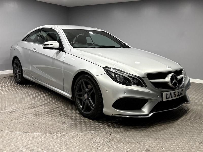 Used Mercedes E220 AMG line 177 HP (130 kW) 2016 Silver Coupe