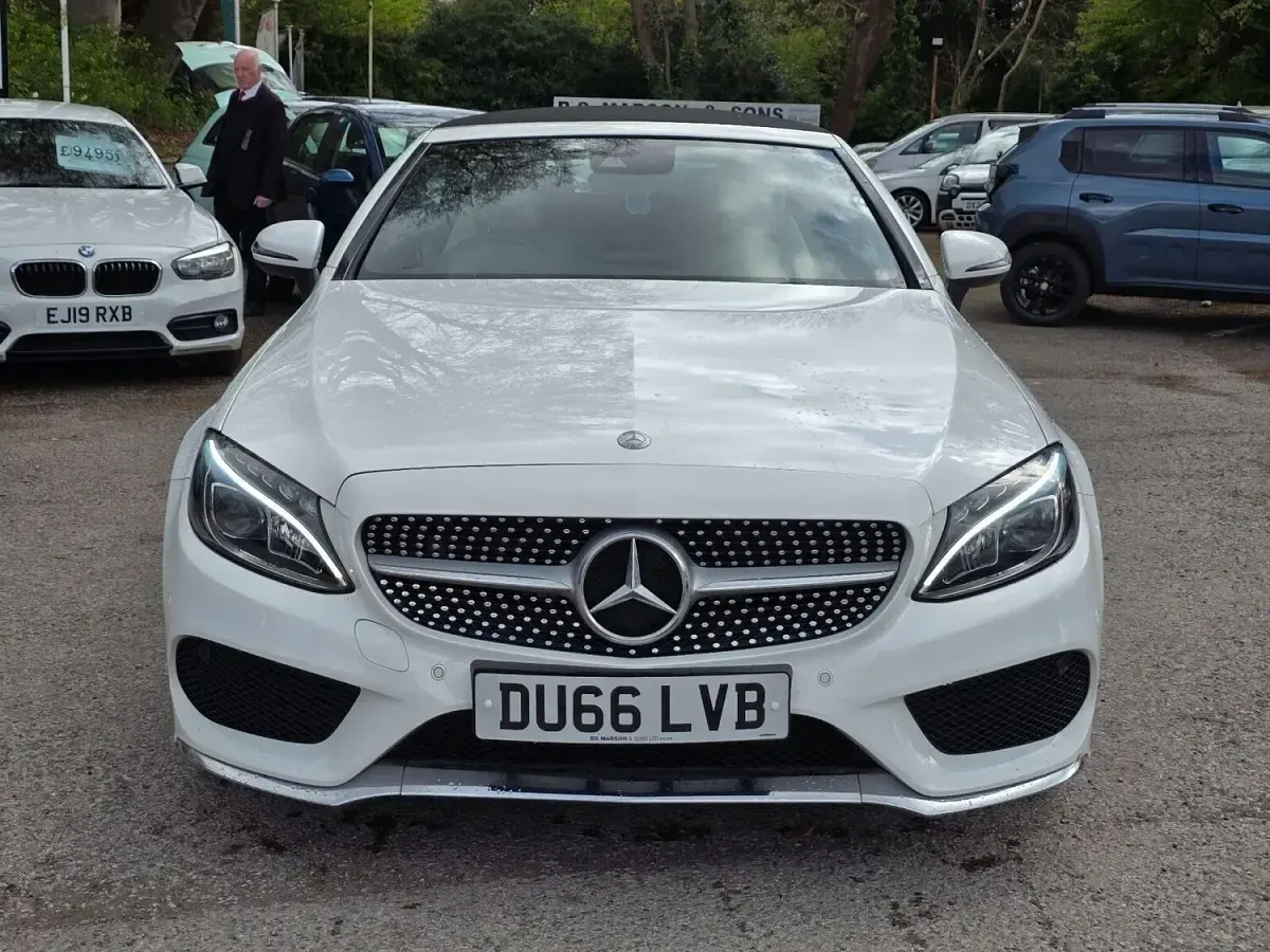 Used Mercedes C200 AMG line 184 HP (135 kW) 2016 White Cabriolet