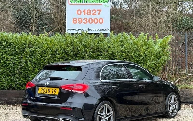 Used Mercedes A250 AMG line 224 HP (164 kW) 2019 Black Hatchback