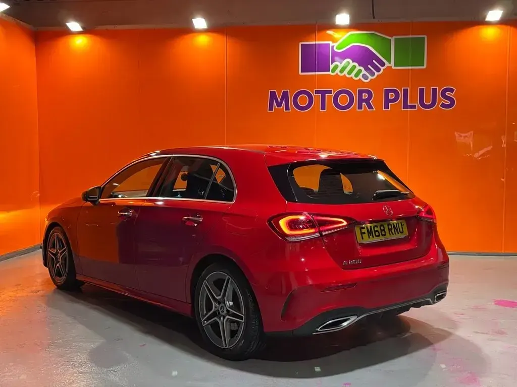 Used Mercedes A200 AMG line 163 HP (119 kW) 2019 Red Hatchback
