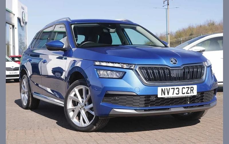 Used Skoda Kamiq SE L Executive 147 HP (108 kW) 2023 Race blue metallic SUV