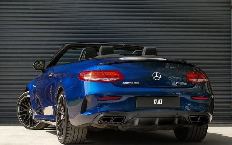 Used Mercedes C63S AMG Premium 510 HP (375 kW) 2018 Blue Cabriolet