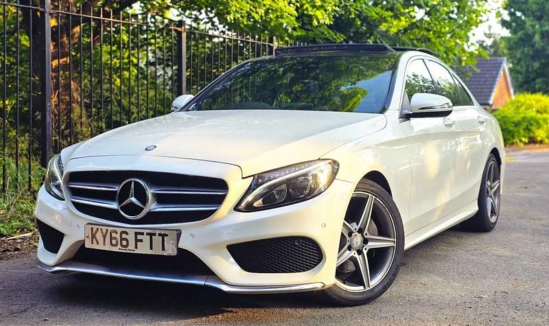 White Used 2016 Mercedes C220 AMG Line Premium Plus Sedan | £12,290 (Expensive) - Image 1/4