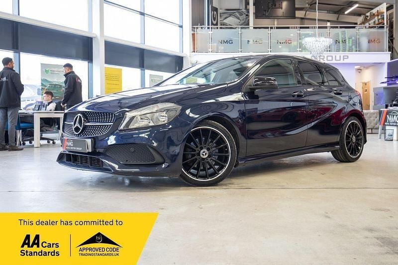 Used Mercedes A200 AMG line 136 HP (100 kW) 2017 Blue Hatchback