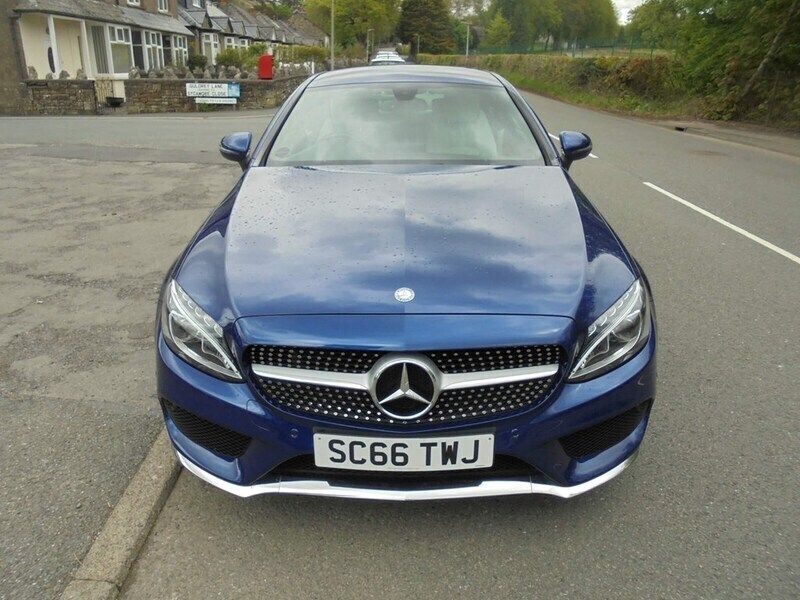 Used Mercedes C250 AMG line 201 HP (147 kW) 2017 Blue Coupe