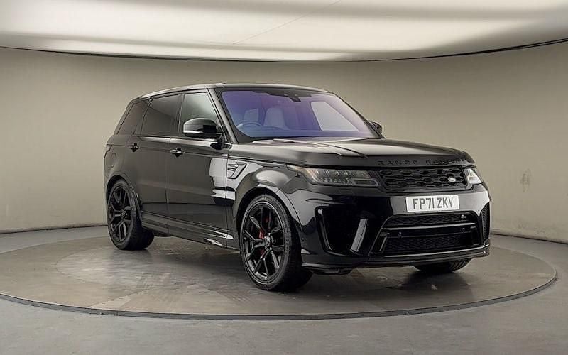 Santorini black Used 2021 Land Rover Range Rover Sport SVR SUV | £52,000 (Fair price) - Image 1/4