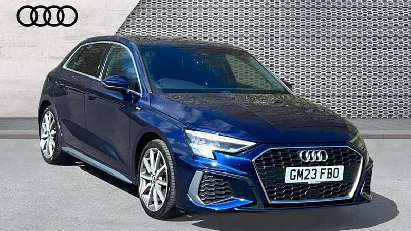 Used Audi A3 S-Line 150 HP (110 kW) 2023 Blue Sedan