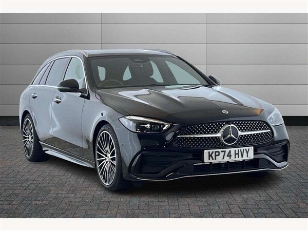Obsidian black Used 2024 Mercedes C220 AMG Line Premium Plus Estate | £39,995 (Expensive) - Image 1/4