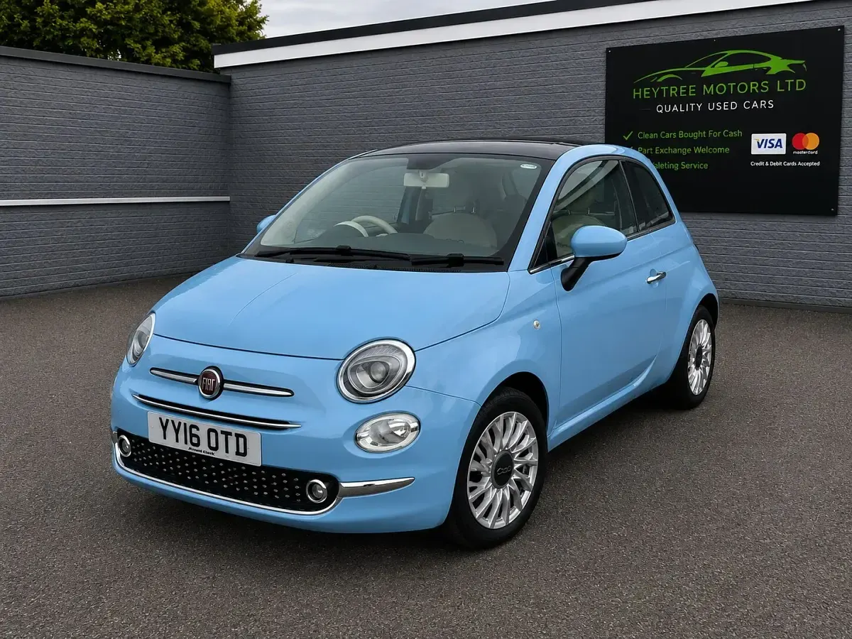 Used Fiat 500 Lounge 69 HP (50 kW) 2016 Blue Hatchback