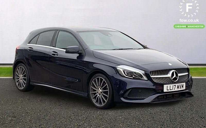 Used Mercedes A200 AMG Line Premium 156 HP (114 kW) 2017 Blue Hatchback