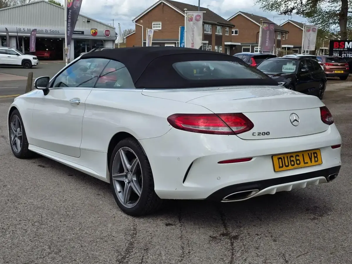 Used Mercedes C200 AMG line 184 HP (135 kW) 2016 White Cabriolet