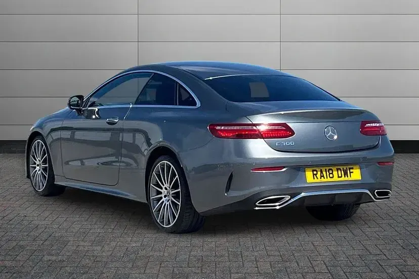 Used Mercedes E300 AMG line 242 HP (177 kW) 2018 Selenite grey Coupe