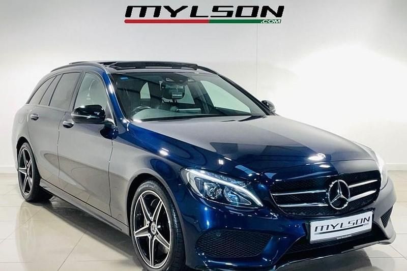 Used Mercedes C250 AMG line 204 HP (150 kW) 2018 Blue Estate
