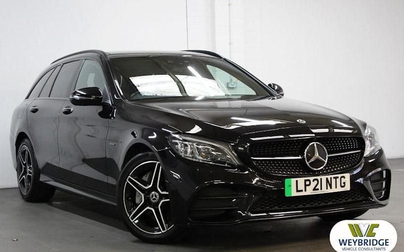 Black Used 2021 Mercedes C300e AMG line Estate | £19,995 (Fair price) - Image 1/3