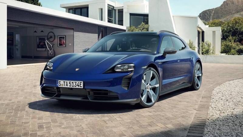 Gentian blue metallic Used 2023 Porsche Taycan GTS Sport Turismo Sedan | £82,990 - Image 1/4