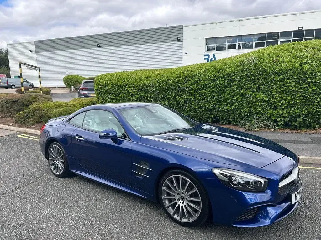 Used Mercedes SL400 AMG line 367 HP (269 kW) 2017 Blue Cabriolet