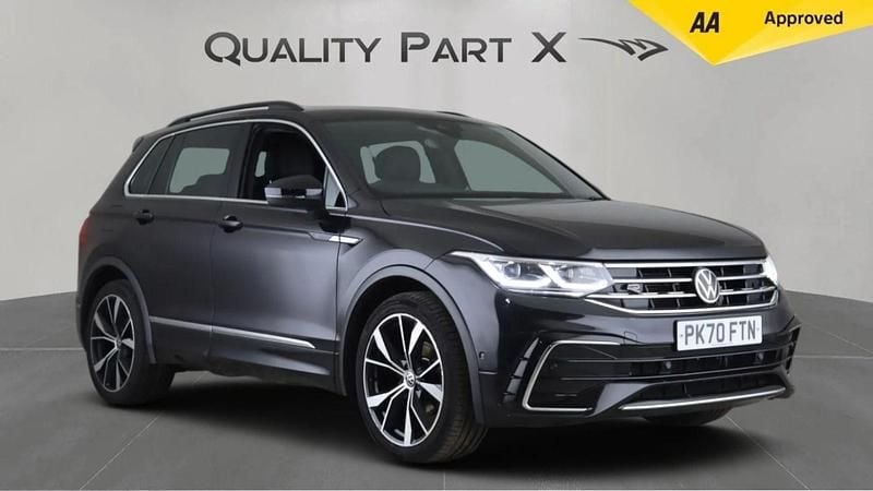 Black Used 2020 VW Tiguan R-line SUV | £19,570 (Good price) - Image 1/4
