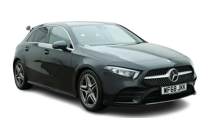 Used Mercedes A250 AMG line 224 HP (164 kW) 2018 Black Hatchback