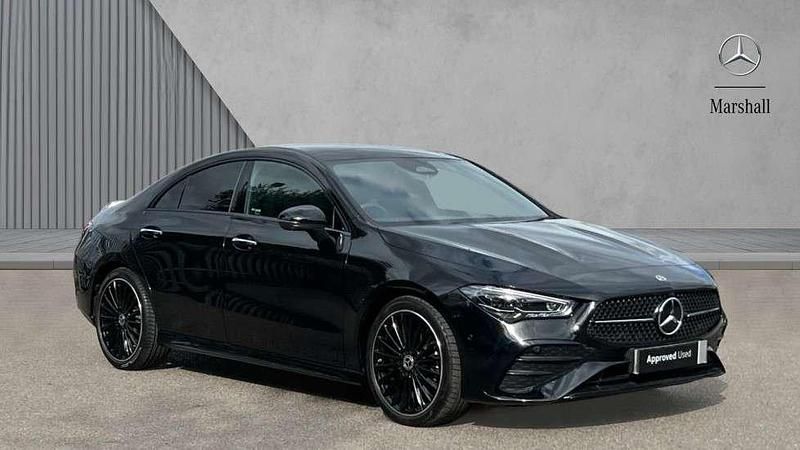 Cosmos black metallic Used 2024 Mercedes CLA220 AMG Line Premium Plus Sedan | £32,805 (Fair price) - Image 1/4