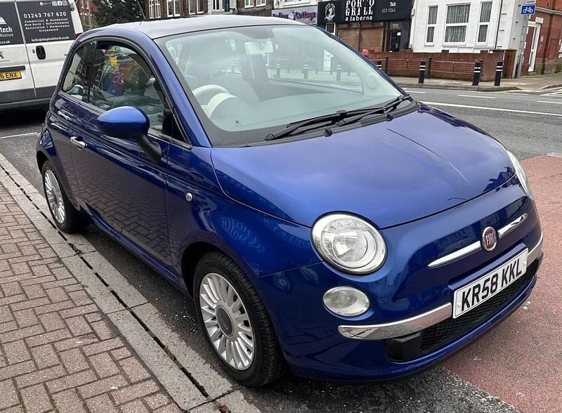 Used Fiat 500 Lounge 69 HP (50 kW) 2009 Blue Cabriolet
